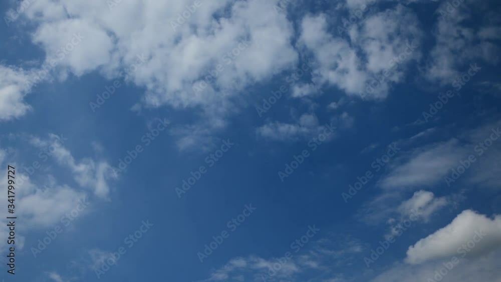 Cloud movement in the sky, blue cloud sky timelapse, movement of air masses in the atmosphere Cloud movement in the sky, blue cloud sky timelapse, movement of air masses in the atmosphere