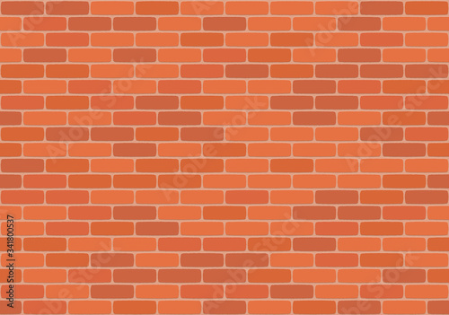 Brown brick wall seamless pattern. Vector illustration