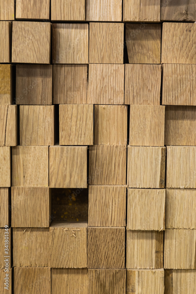 Fototapeta premium old wooden bars in end face a section