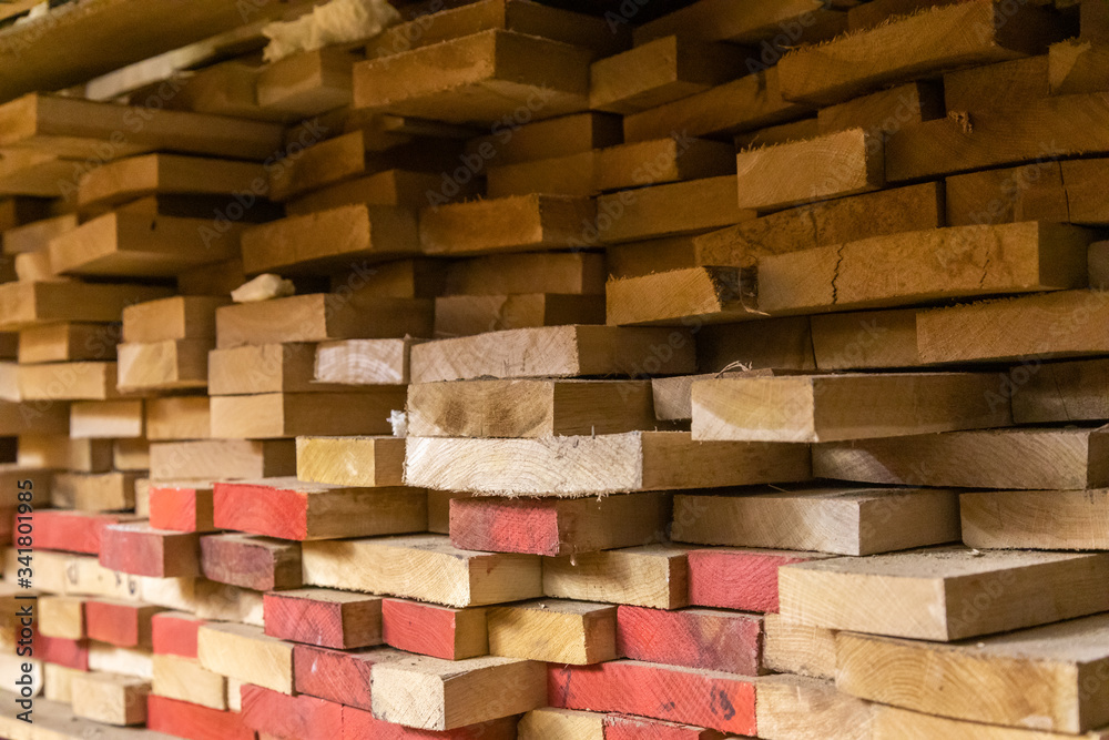 old wooden bars in end face a section old wooden bars in end face a section