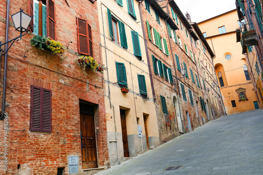 Fototapeta premium Architectural detail in Siena, Toscana, Italy. The historic centre of Siena has been declared by UNESCO a World Heritage Site