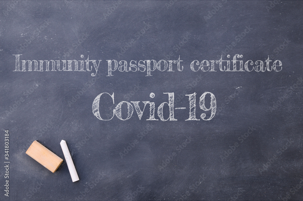 Plakat Immunity passport certificate Covid-19.
