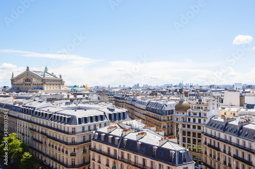 The Opera Garnier of Paris and city roofs, France