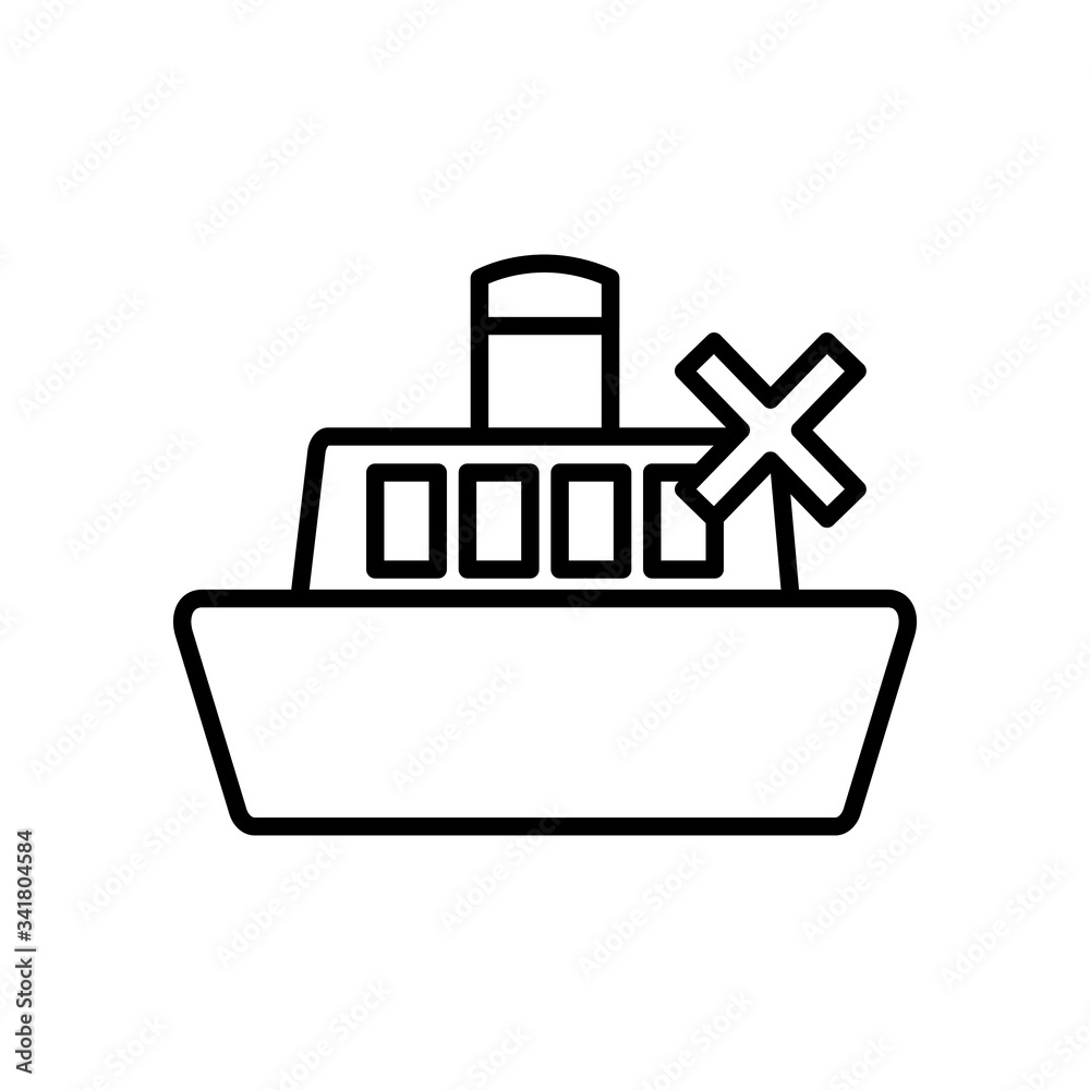 banned cruises symbol, wrong and cruise icon, line style banned cruises symbol, wrong and cruise icon, line style
