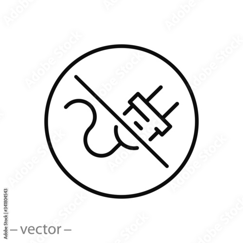 cable unplug icon, do not plug connect, no electricity, thin line web symbol on white background - editable stroke vector illustration eps10