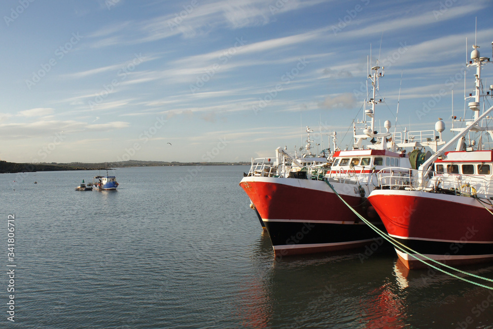 Fototapeta premium Irish Sea fishing ships in port.Ireland. 