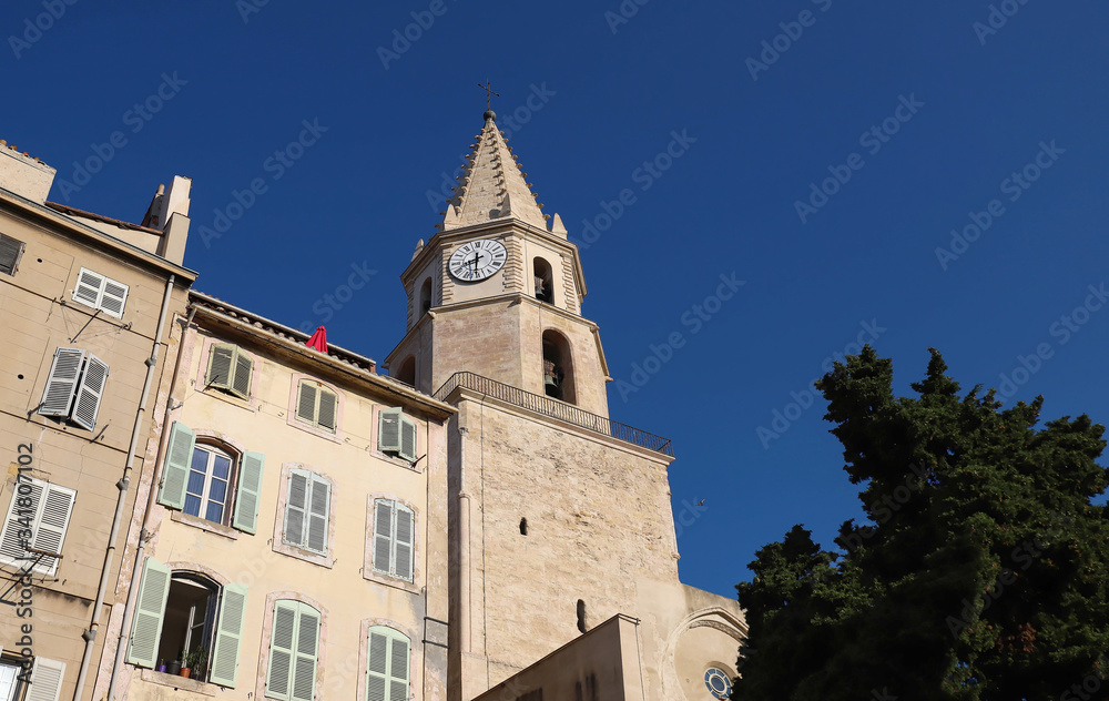 Notre-Dame-des-Accoules Church in Marseille. Marseille, Provence-Alpes-Cote d'Azur, France.