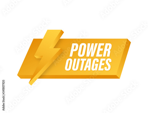 Power outages. Badge, icon, stamp, logo. Vector illustration.
