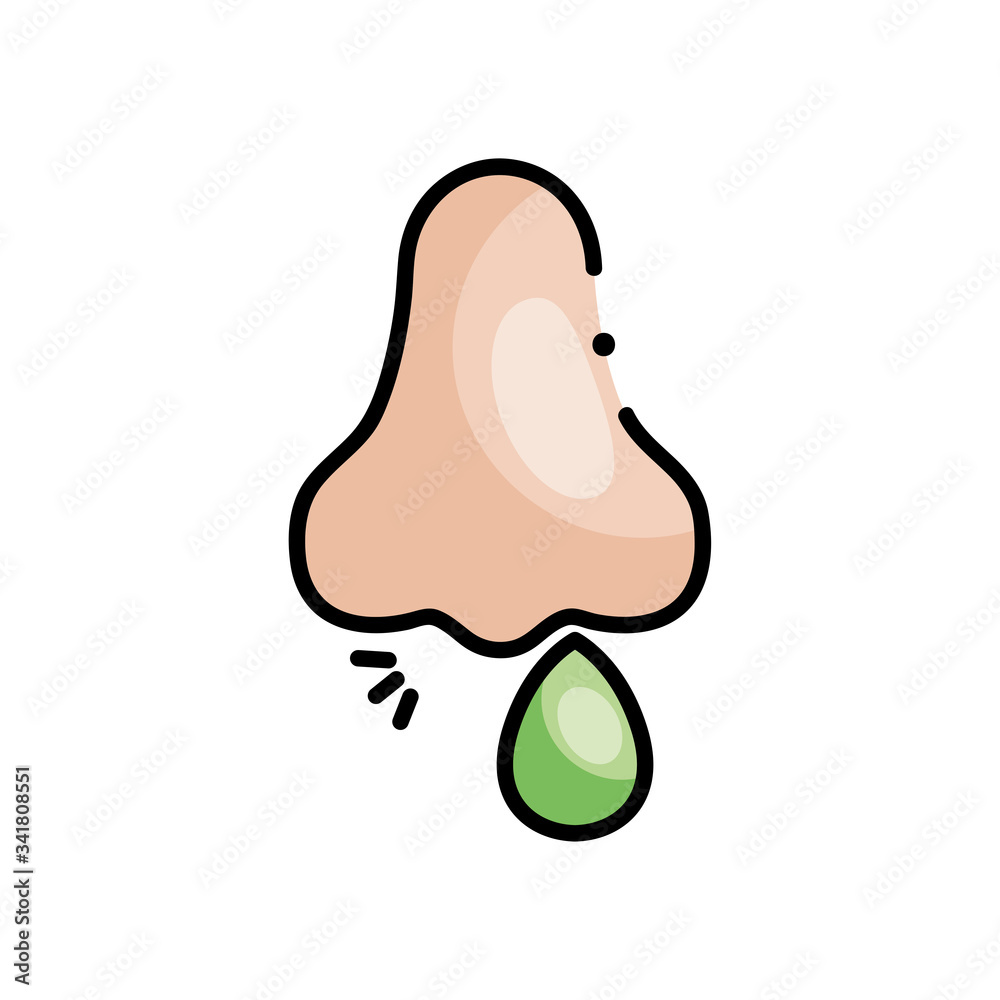 runny nose icon, line color style runny nose icon, line color style