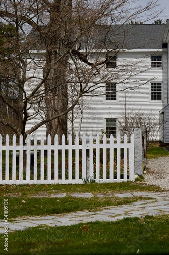 colonial white picket fence