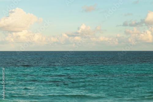 Seascape with blue waves