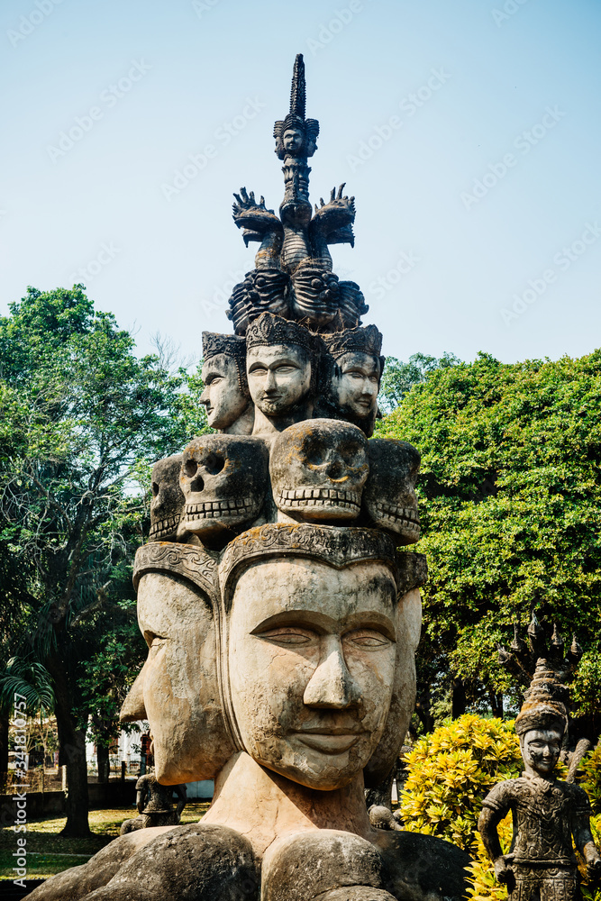 Statue at Xieng Khuan, Buddha Park, Vientiane, Laos, Indochina, Southeast Asia, Asia Statue at Xieng Khuan, Buddha Park, Vientiane, Laos, Indochina, Southeast Asia, Asia