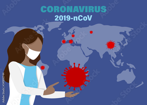 Coronavirus disease. Infographic symptoms vector illustration COVID-19 infection medical background. Dangerous asian ncov corona virus, SARS pandemic risk concept.