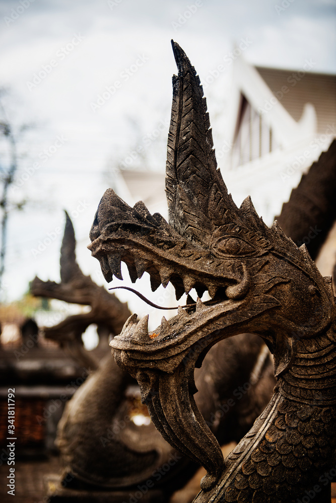 Dragon statue in Vientiane, Laos, Southeast Asia Dragon statue in Vientiane, Laos, Southeast Asia