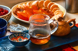 Tea ceremony and fruit platter