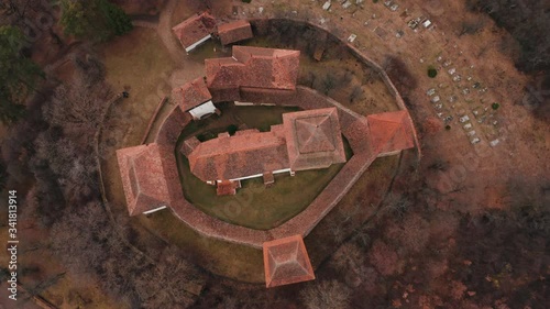 Viscri, Transylvania, Romania, Flight over fortified church part of Unesco Heritage with DJI Mavic 2 Pro photo