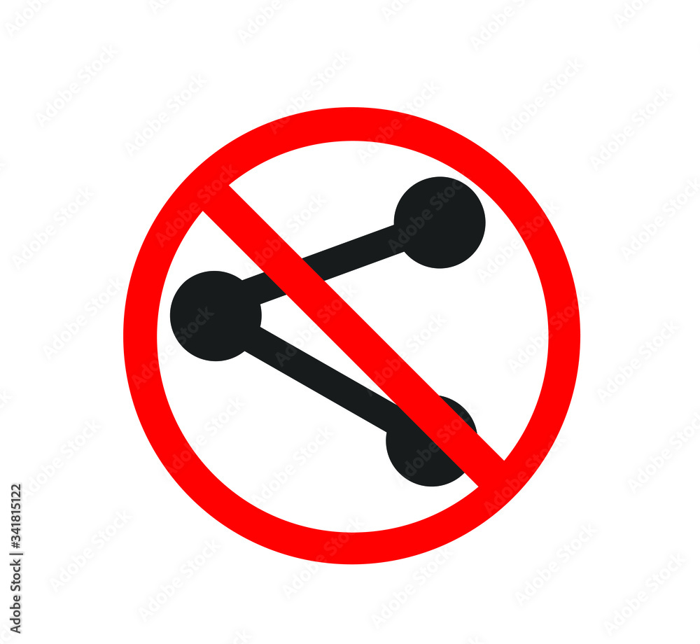 sharing ban icon Isolated on white background, sharing not allowed sharing ban icon Isolated on white background, sharing not allowed