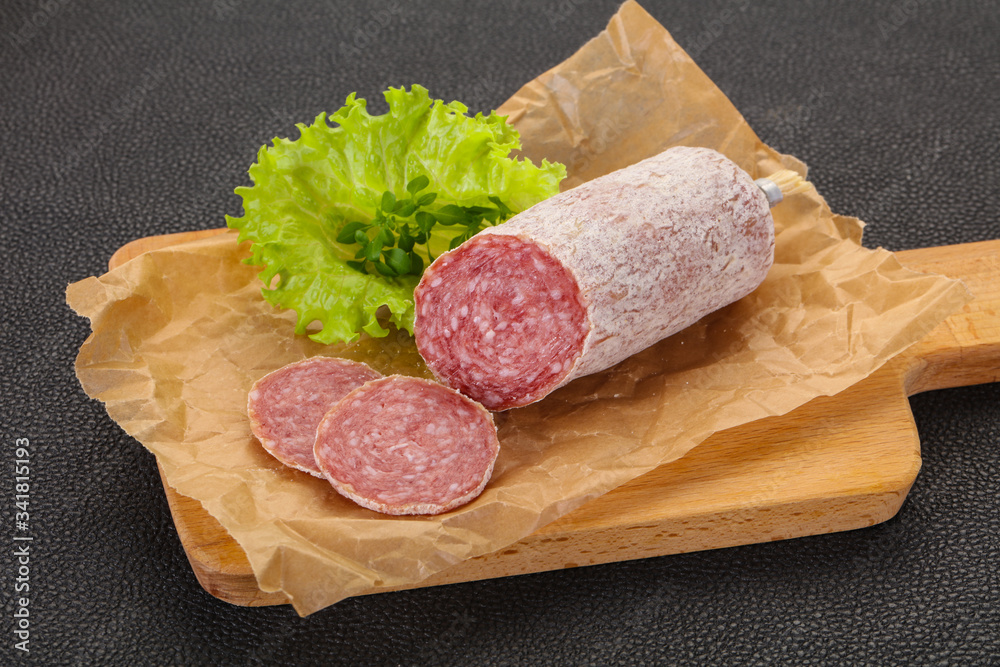Italian dry Saliami pork sausage Italian dry Saliami pork sausage