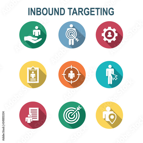 Inbound Marketing Icons with targeting imagery to show buyers & customers