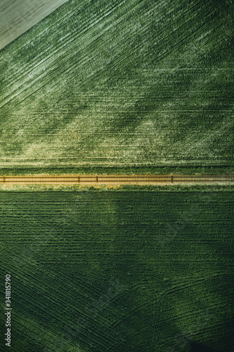 Photography Aerial shot of the rails in the field