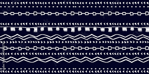 White on luxury blue color modern hand drawn pattern. For fabric and textile, wallpaper, packaging.
