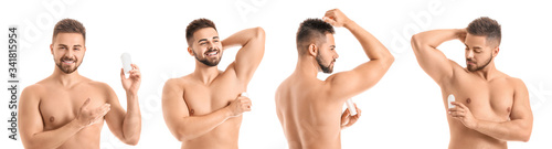 Set of handsome young man u...