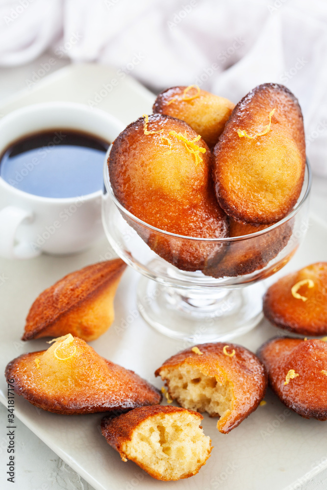 Homemade lemon madeleines biscuit cookies Homemade lemon madeleines biscuit cookies
