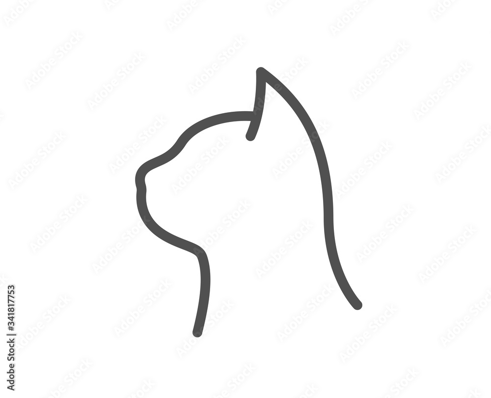 Pets care line icon. Veterinary clinic sign. Cat health symbol. Quality design element. Editable stroke. Linear style pets care icon. Vector Pets care line icon. Veterinary clinic sign. Cat health symbol. Quality design element. Editable stroke. Linear style pets care icon. Vector