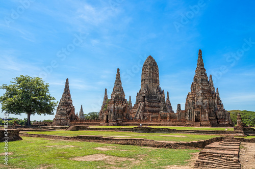 Old Temple wat Chaiwatthanaram at Ayutthaya, Thailand
