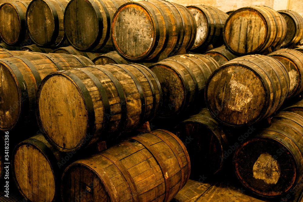 Wine barrels on old cellar