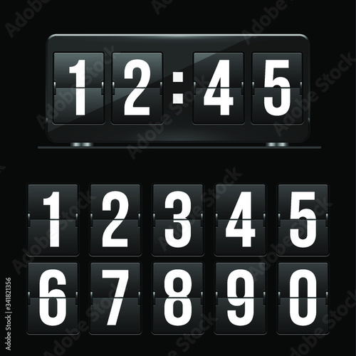 Elements for creating a watch. Numbers 0 to 9.