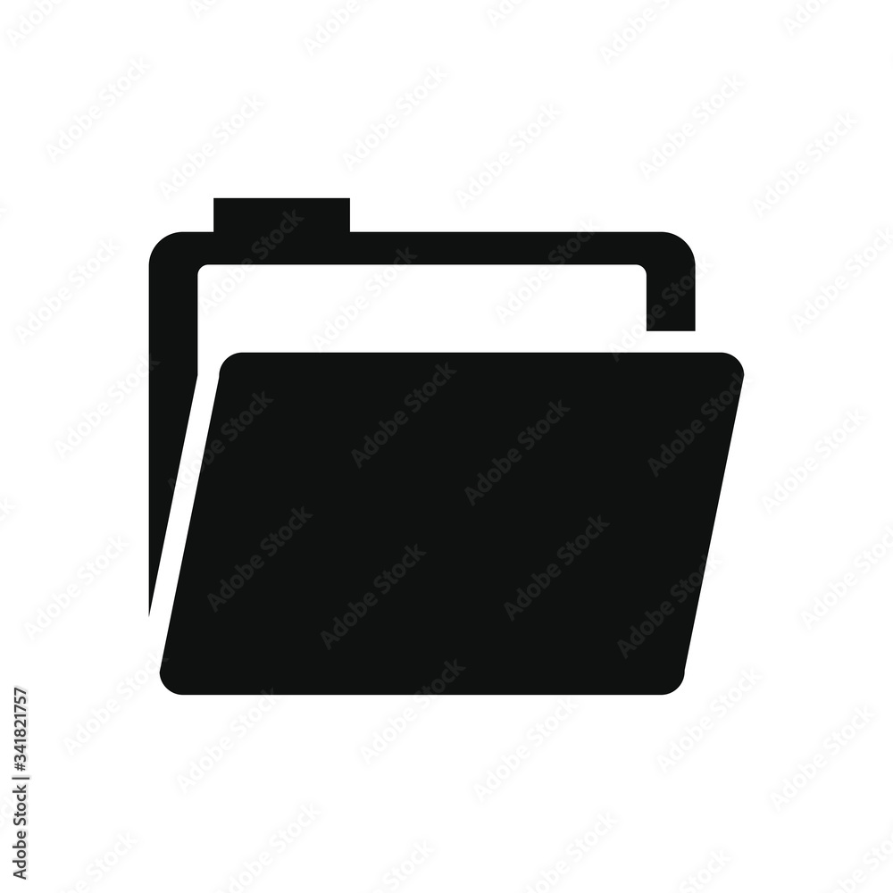 document folder icon, silhouette style