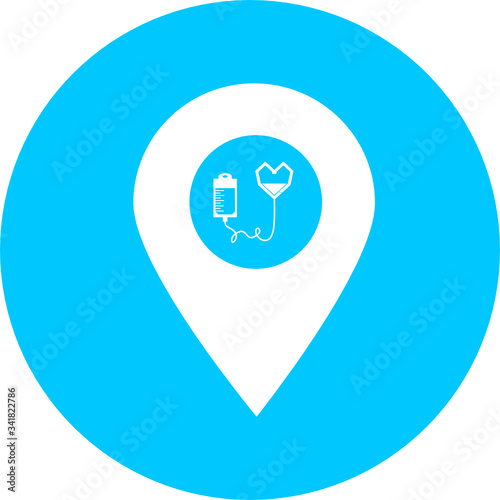 Set of map pin pointer in blue circle icon. Element of map point for mobile concept and web apps. Icon for website design and app development. Premium map icon sign.