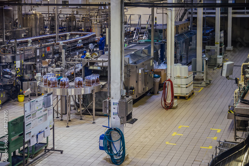 Modern automated beer bottling production line