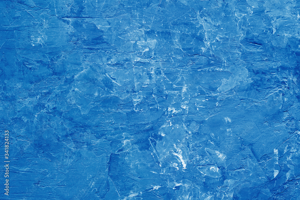 Colored in classic blue concrete surface with white splashes, texture, horizontal, top view Colored in classic blue concrete surface with white splashes, texture, horizontal, top view