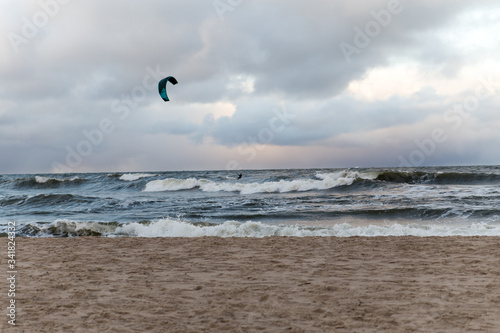 kite surfing in winter