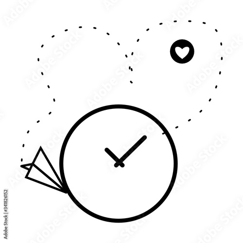 Travel time, clock, watch icon. Concept of UI design elements. Digital countdown app, user interface kit, mobile clock interface. It's time to travel sign