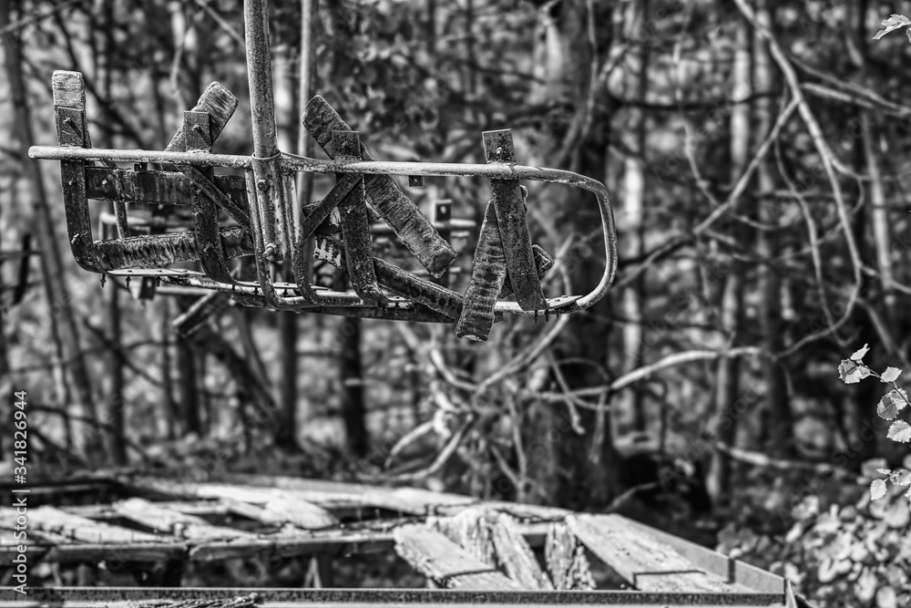 Fototapeta premium carousel fairground chernobyl abanond