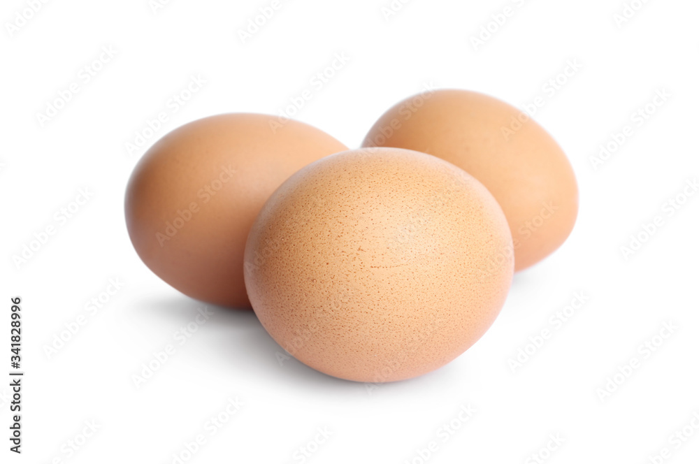 Fresh brown chicken eggs isolated on white Fresh brown chicken eggs isolated on white