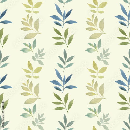 A pattern of herbs  branches and leaves for high resolution print. Watercolor seamless pattern  Ornament for print and packaging.