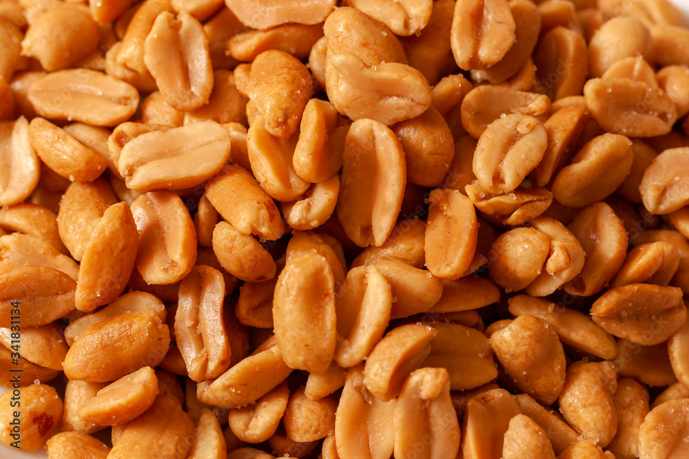 Close up shot of salted peanuts Close up shot of salted peanuts