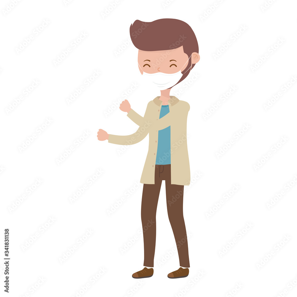 Isolated man with mask vector design