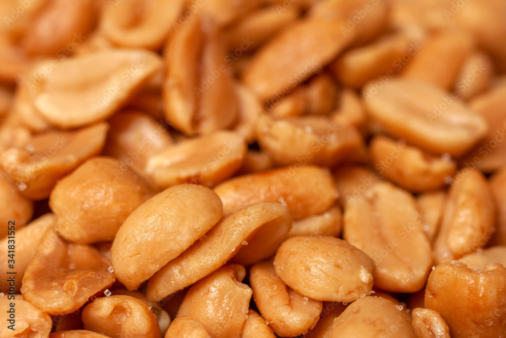 Close up shot of salted peanuts Close up shot of salted peanuts