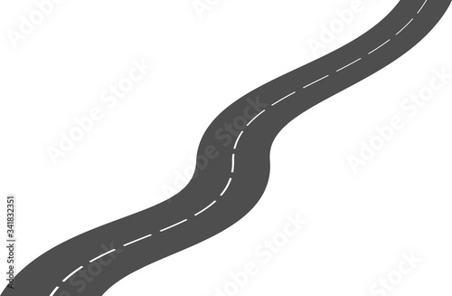 Vector illustration of a curve road on a light background.