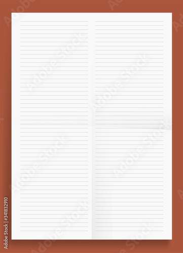 crumpled Standart two lined column blank series A4 format paper size vector illustration