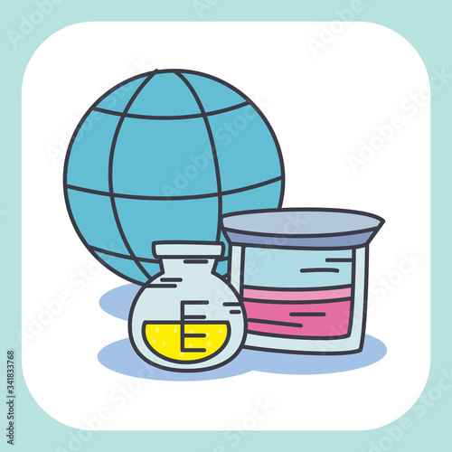 Chemistry flasks and global sphere vector design