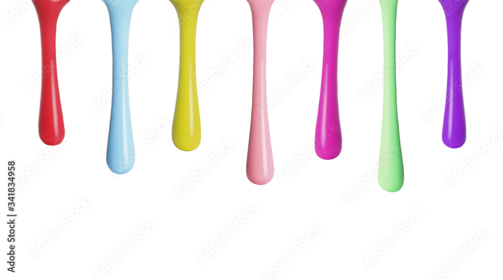 Set of different nail polishes dripping on white background Set of different nail polishes dripping on white background