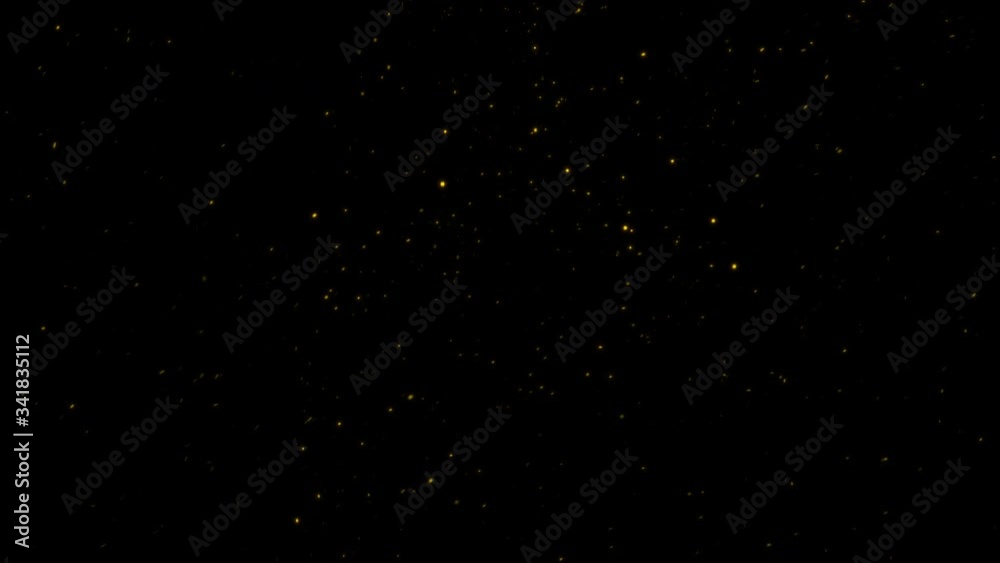 Flickering abstract Particles motion. Loopable seamless golden dust background.