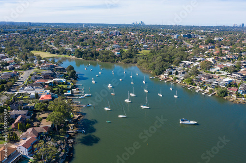 Photography Aerial view of Glades Bay and the Sydney suburb of Gladesville.