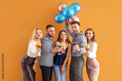 Happy people with air ballo...